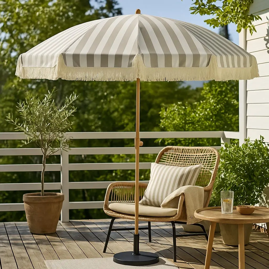 Parasoll Seaside 200cm taupe - Parasoll och parasollfötter - 8720573984539 - 1