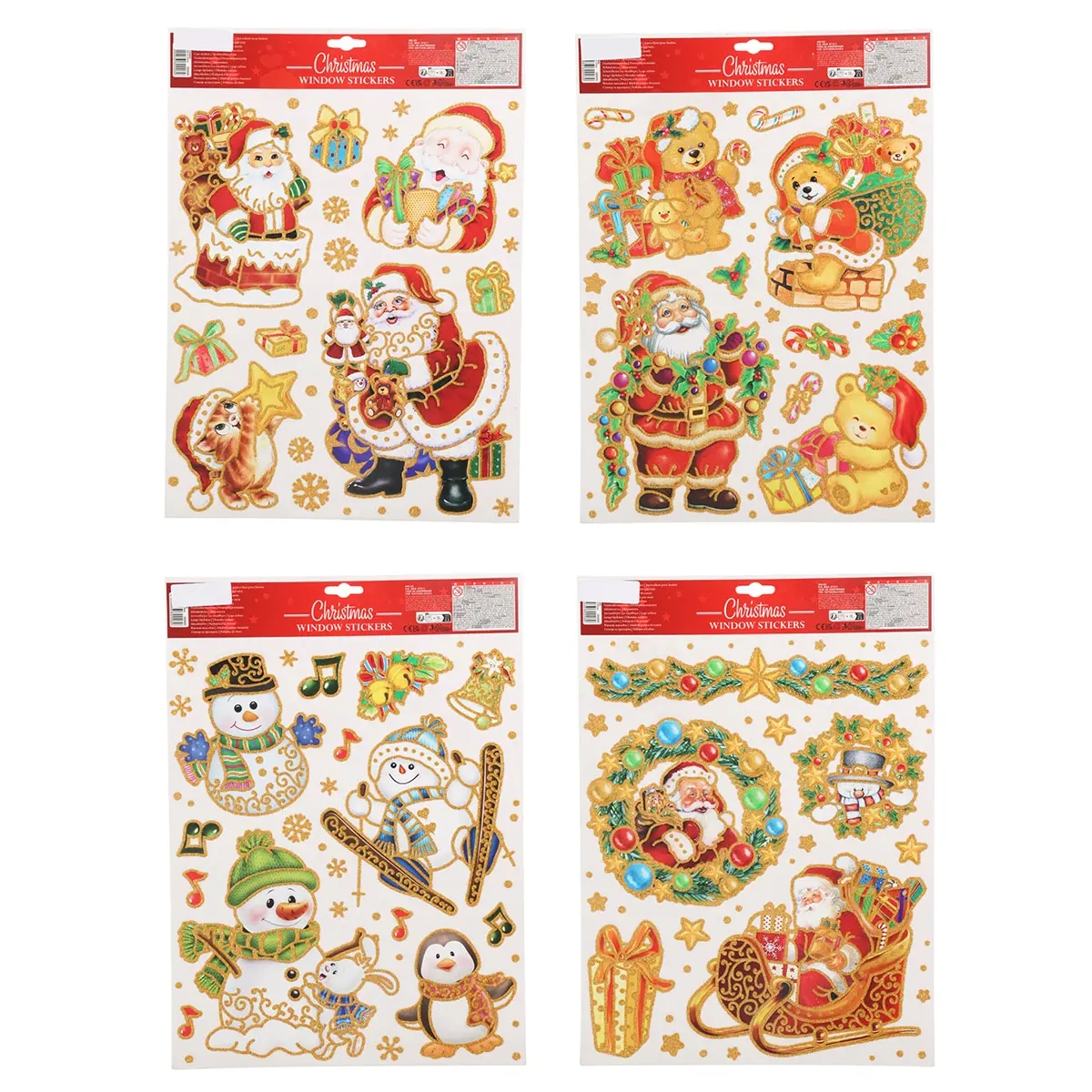 Ikkunatarra-ark Xmas 42cm assorteret - julepynt - 8721037154260 - 1