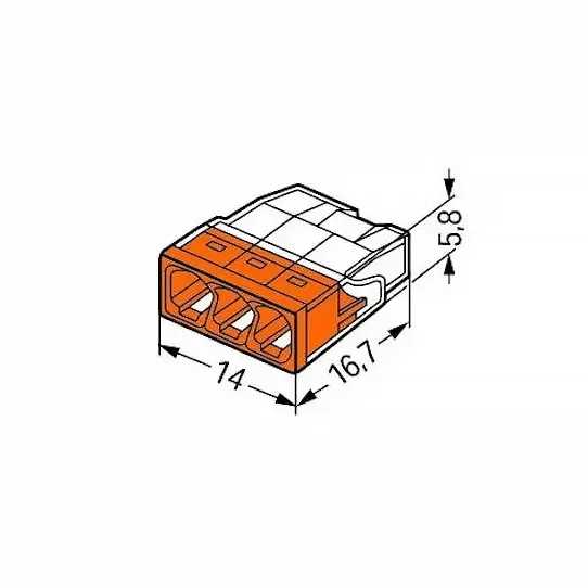 Rasiaforbinder WAGO 3-polet 0.5-2.5mm² 100 stk. - Kabelstik og stikklemmer - 4050821027850 - 1