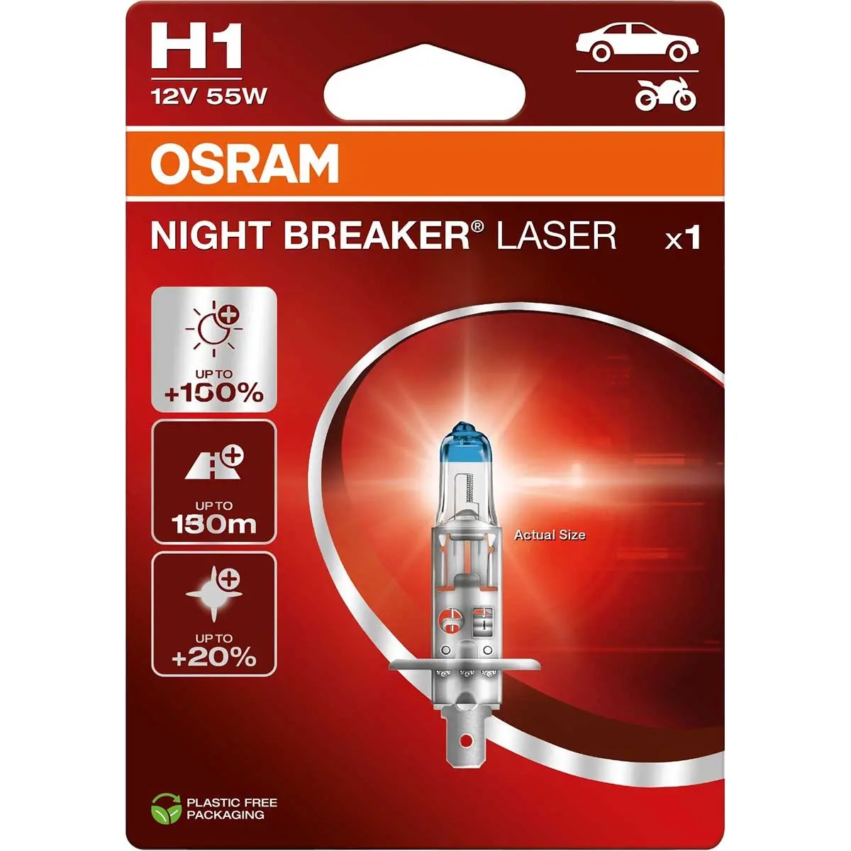 Osram Night Breaker Laser pære H1 12V - Halogen lamper - 4062172114936 - 0