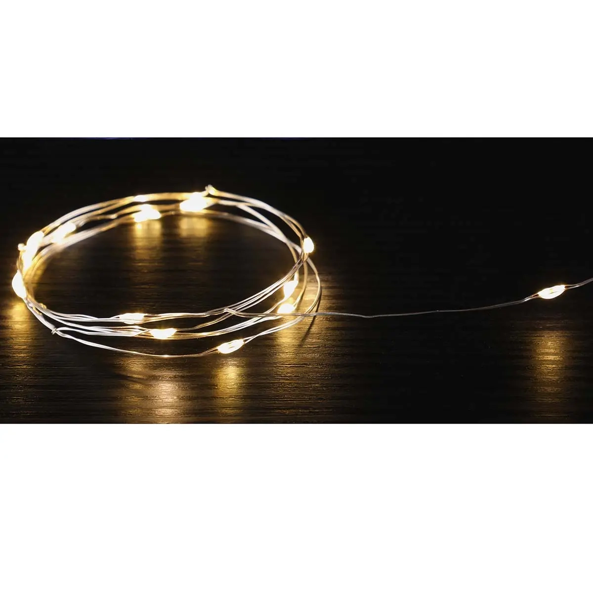 Batterilys varm hvid micro-led - Lyskæde til udendørs brug - 6410416377209 - 2