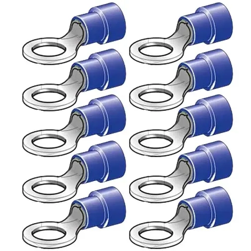 Ringkontakt M6 6,4mm 10st blå - Abikokontakter - 6438255200168 - 0