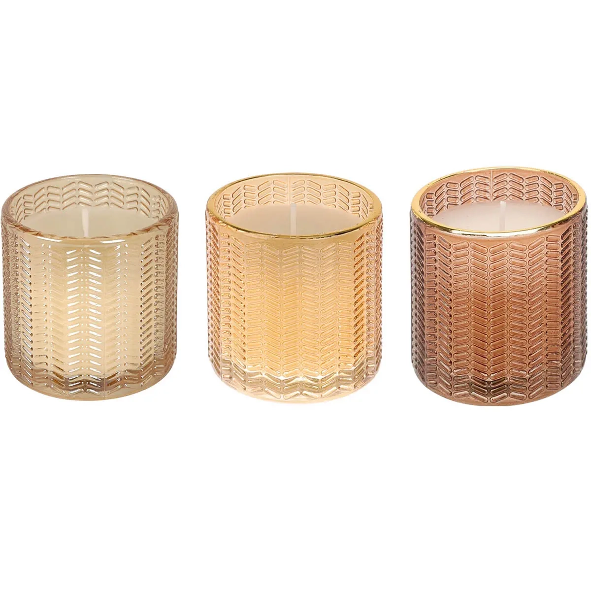 Ljus i mönstrat glas 7cm - Blockljus - 8720573632188 - 1