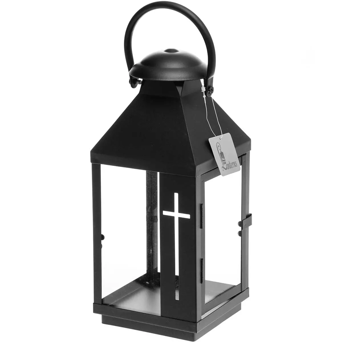 Gravlykta med kors 28cm svart - Lyktor - 6410412475367 - 0