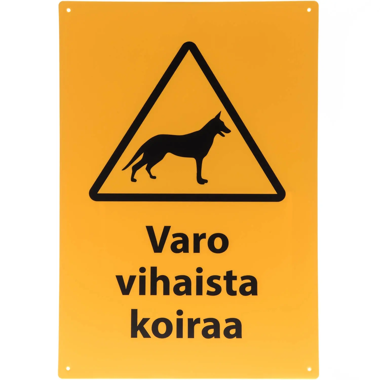 Skiltet Advarsel vred hund kan være farlig oversættes til dansk som 