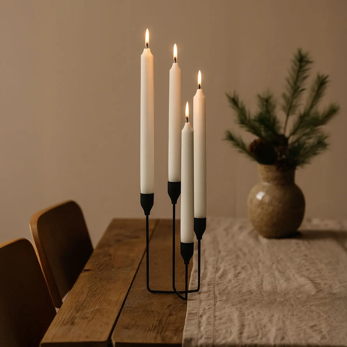 Ljusstake svart 25 cm - Ljusstakar och värmeljushållare - 6410416313054 - 1