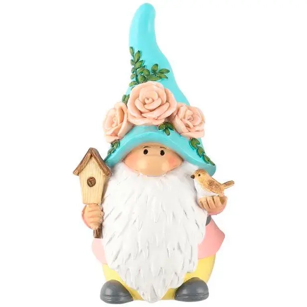 Trädgårdstomte Blomsterhatt blå 18,5cm - Trädgårdsstatyer - 6410416319513 - 0