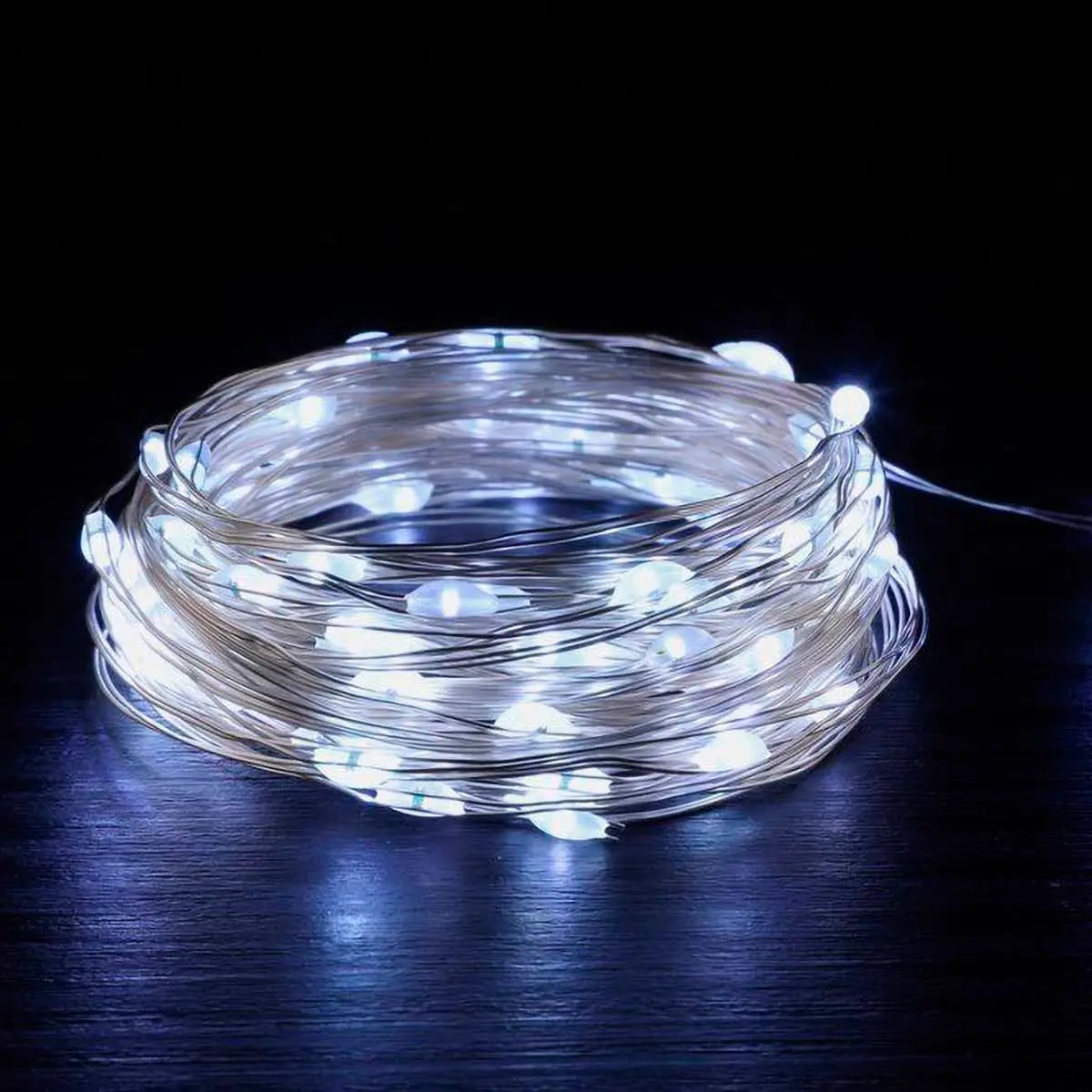 Batterilamper kold hvid micro-led 2 - Lyskæde til udendørs brug - 6410416377193 - 1