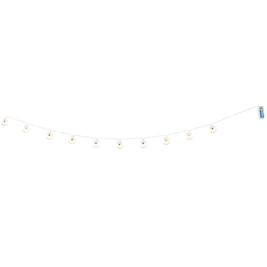 Halloween ljusslinga 10 led Spöke - Batteridrivna ljusslingor - 6410416491936 - 0