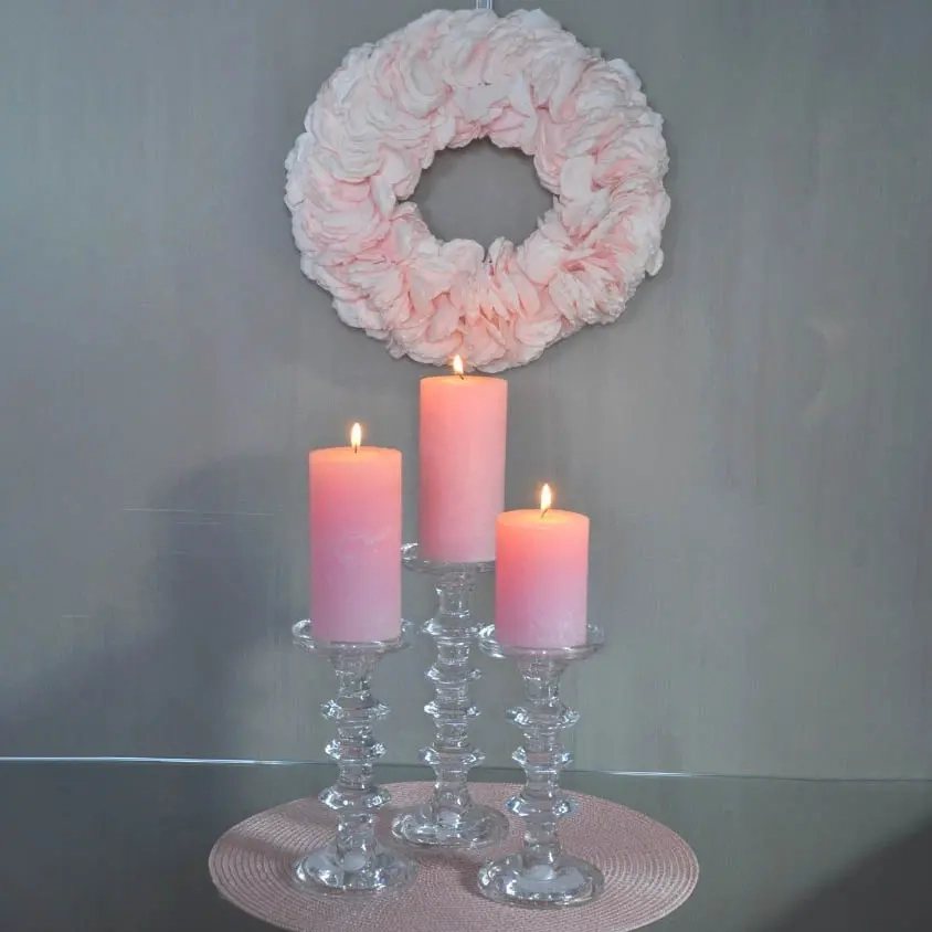LJUS ROSA FRYS 7x15cm - Blockljus - 6416906237053 - 1