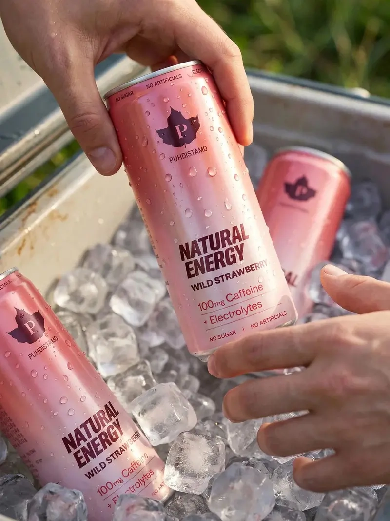 Natural Energy Drink Wild Strawberry 24x330ml - Energidrycker - 6430028420650 - 2
