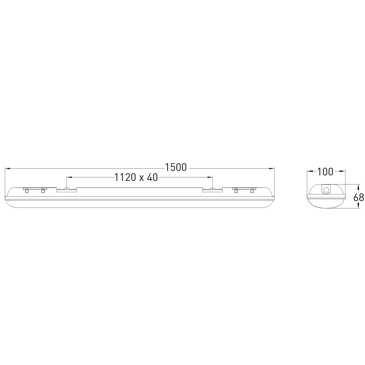 Airam FaroX 1500mm Led lysrörsarmatur 56W IP65 - Lysrörsarmaturer - 6435200289421 - 1