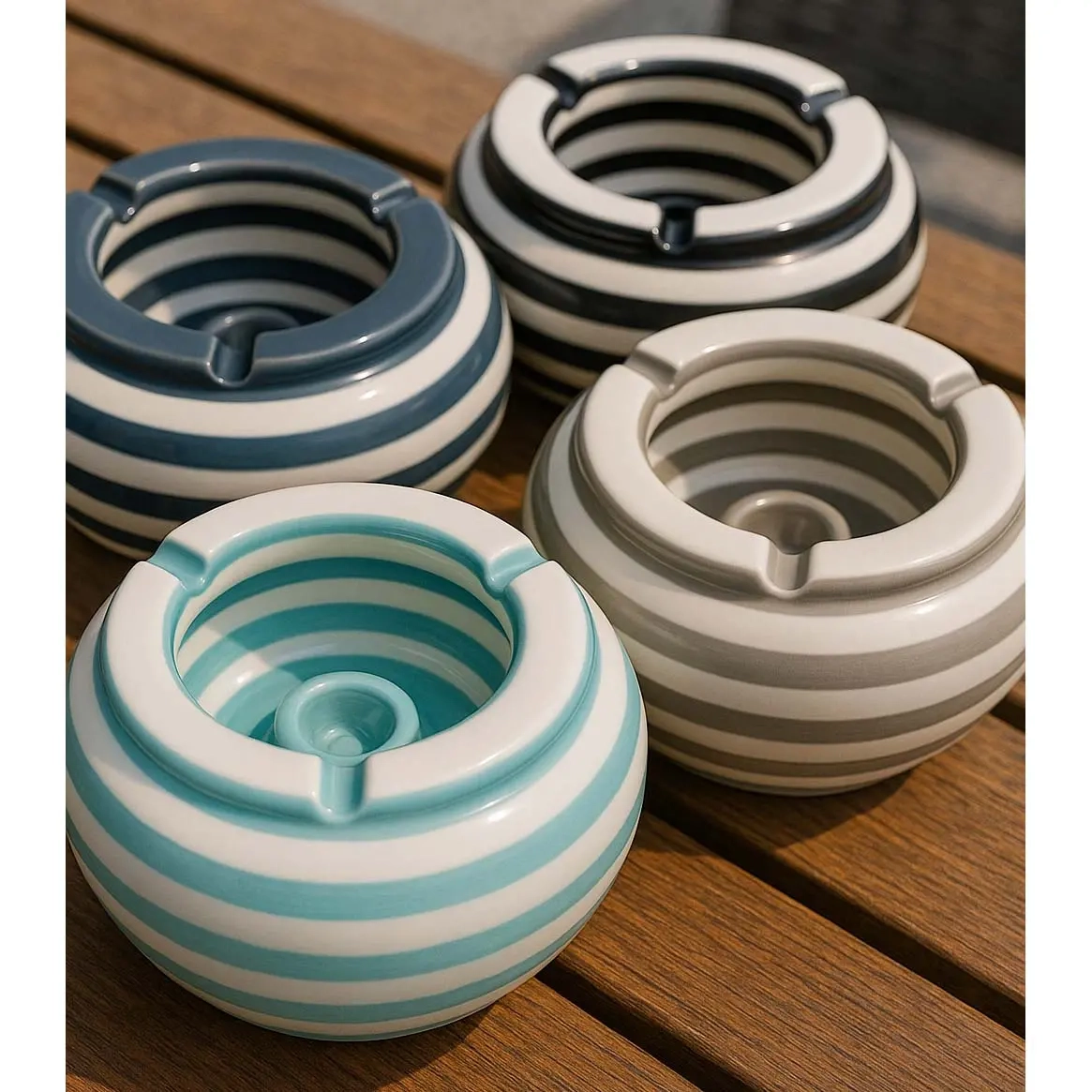 Askebæger Stripes 14,5 x 8,5cm assorteret - Askespande og zinkspande - 8711295946233 - 2