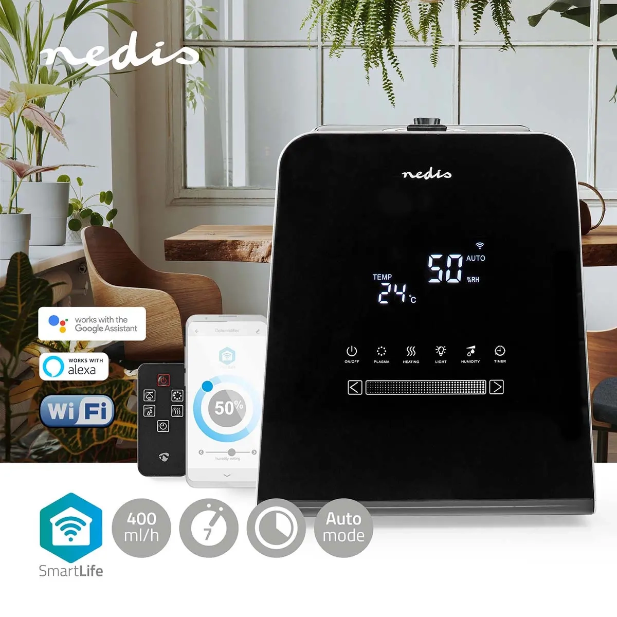 Luftfuktare Nedis 30W 5,5L SmartLife - Avfuktare och luftfuktare - 5412810406005 - 1