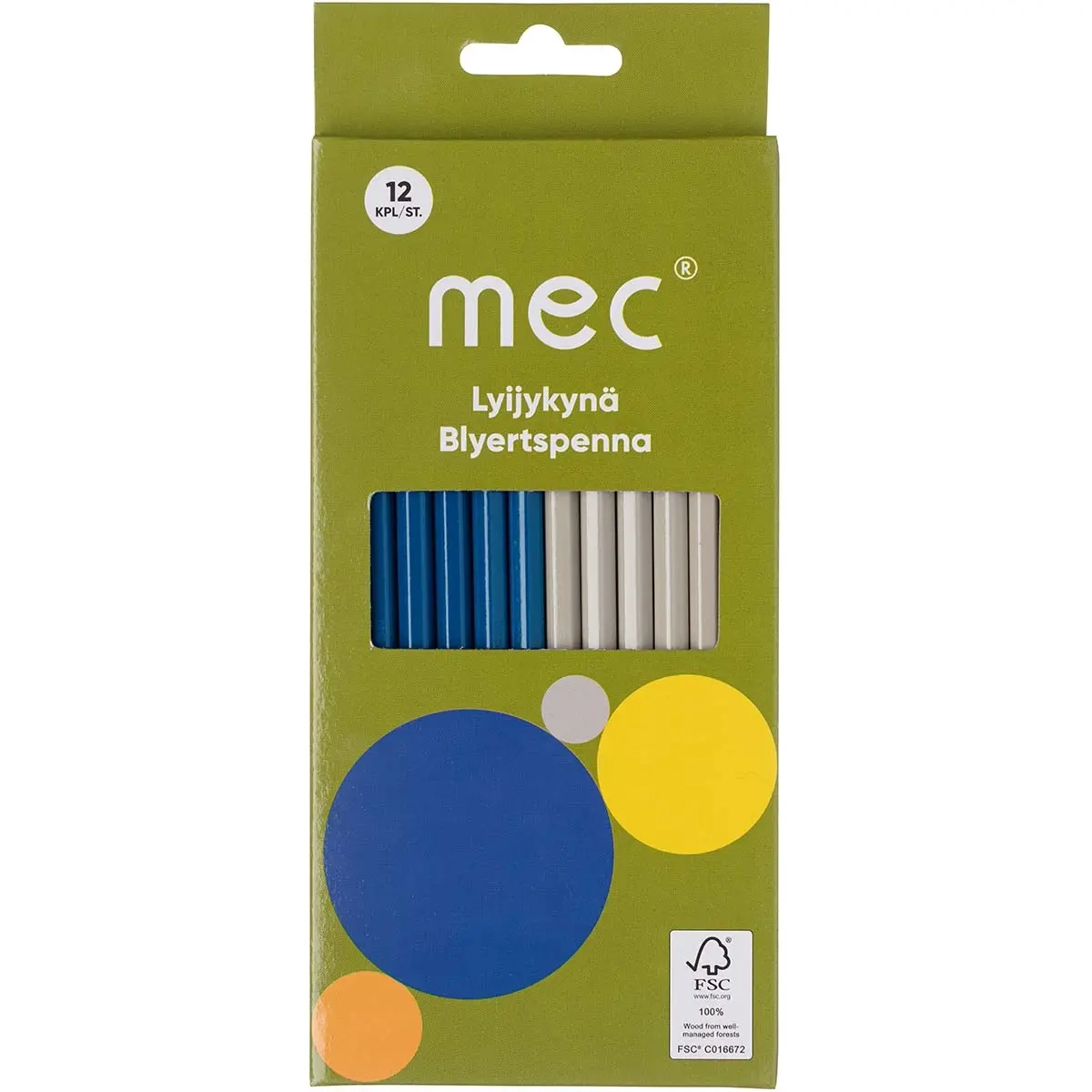 Mec blyertspenna med suddgummi 12 st. - Pennor, tuschpennor och passare - 6414505149852 - 0