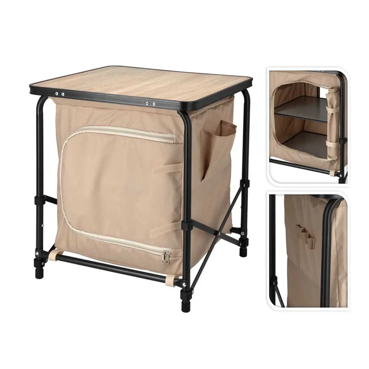 Campingbord Redcliffs med skåp 53 cm - Campingstolar och campingbord - 8720573955546 - 2