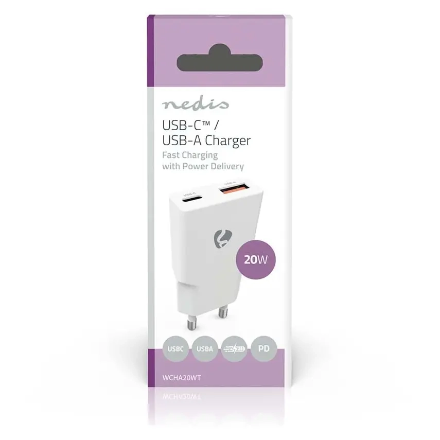 Väggladdare USB-C / A 20W GaN PD3.0 - Mobilladdare - 5412810470266 - 4