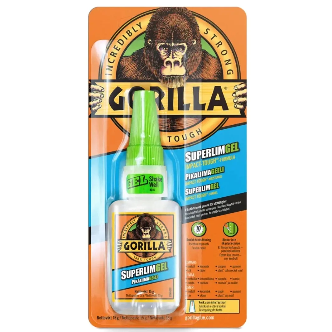 Gorilla Superglue 15g gel - Snabblim - 5704947004286 - 0