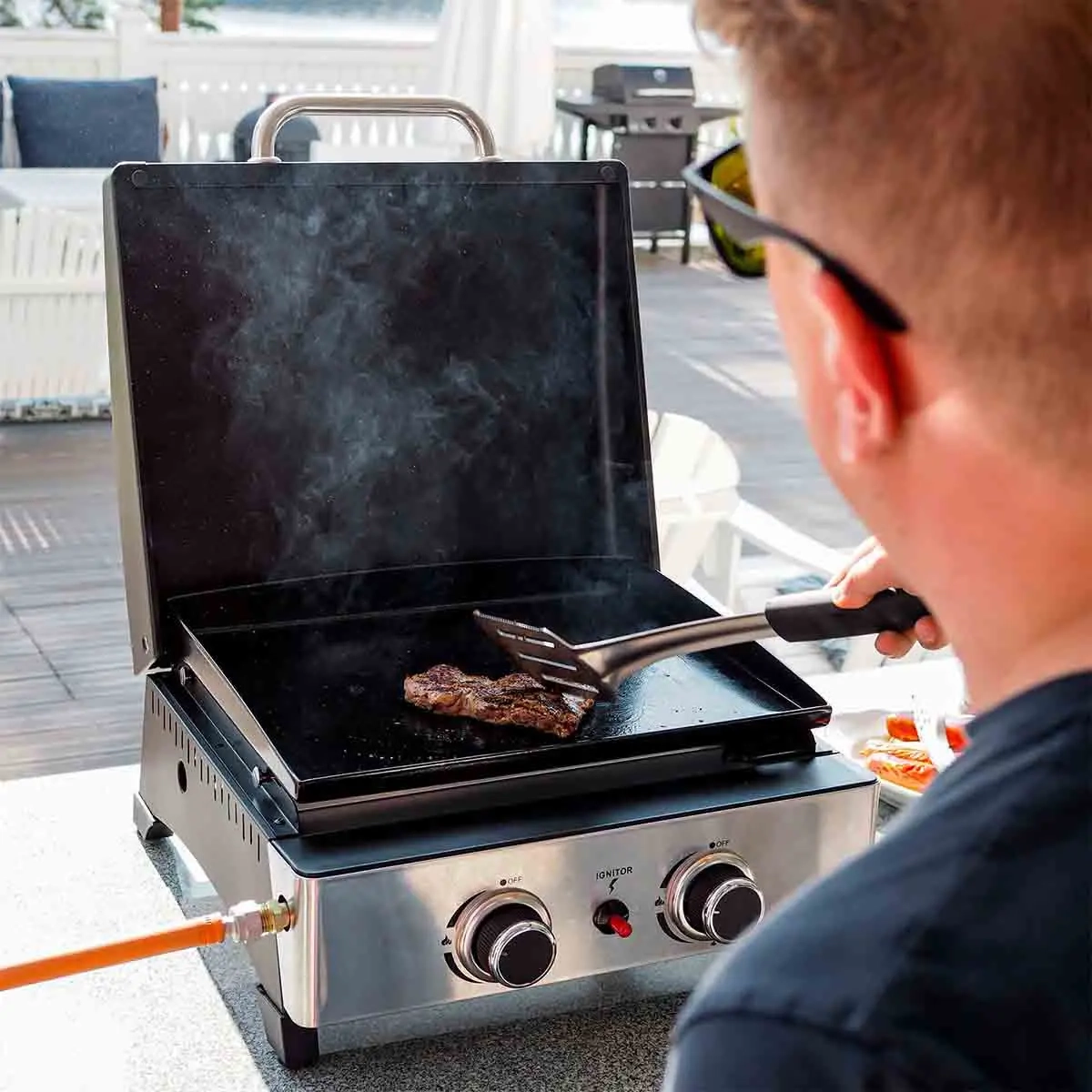 Gasolgrill Easy Cooking Plancha 2 Brännare - Gasolgrillar - 6418536032954 - 1