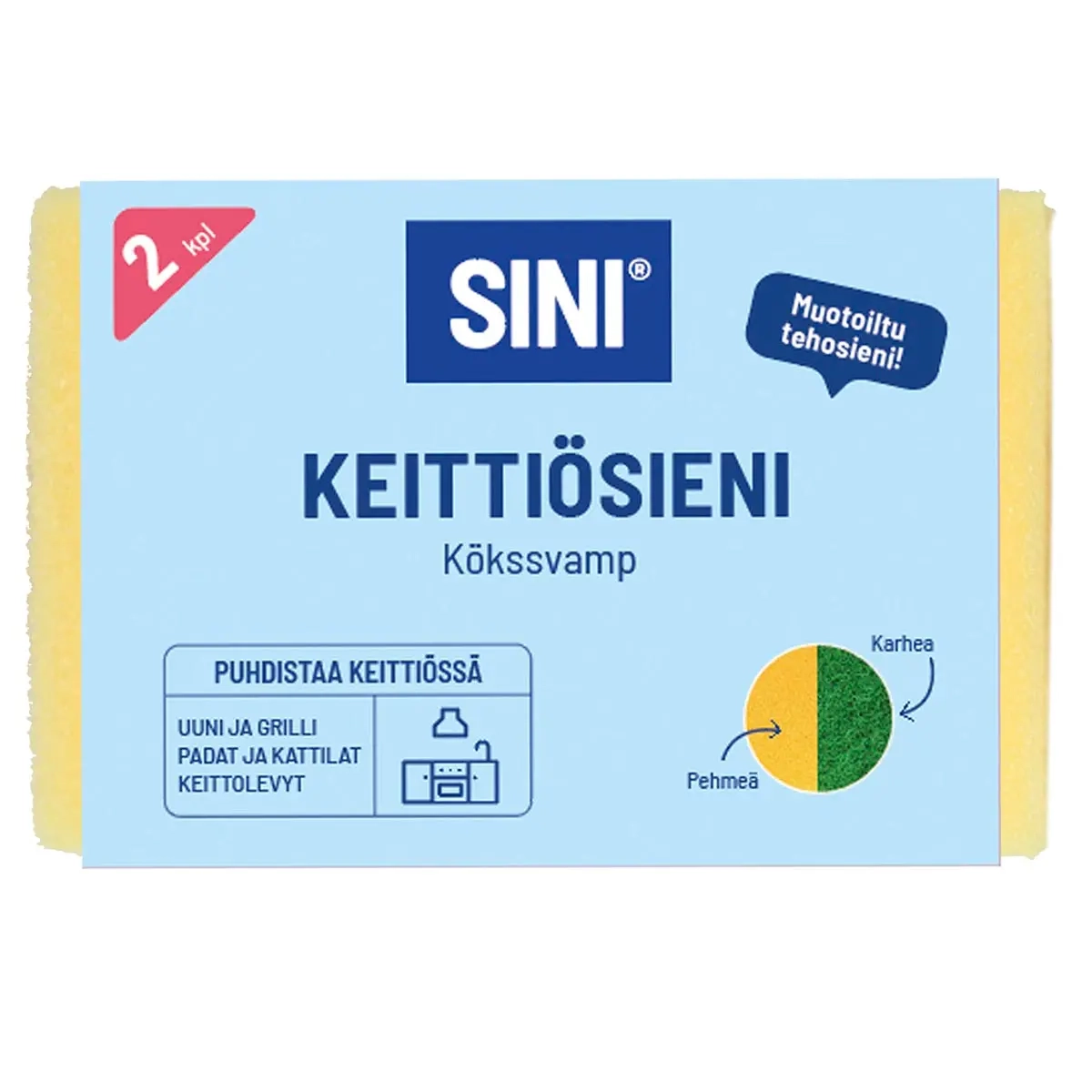 Sini Køkkensvamp 2 stk. - Rengøringsklude og svampe - 6423800035104 - 0
