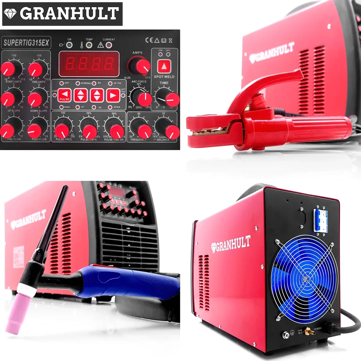 Tig svejseudstyr 315A AC/DC Granhul - Tig svejsemaskiner - 6438471001594 - 3