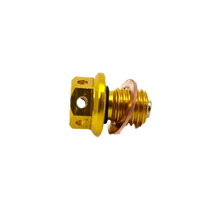 Öljeprop med magnet gul M12x1.5 - Motordele til motorcross og knallert - 6438471028294 - 0