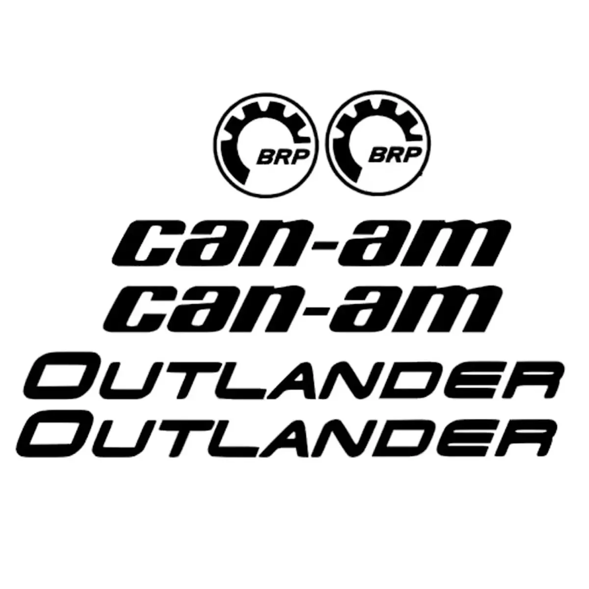 Dekalset Can-Am Outlander svart 6-delar 30cm - Skärm och stylingdelar till ATV - 6438471339604 - 0