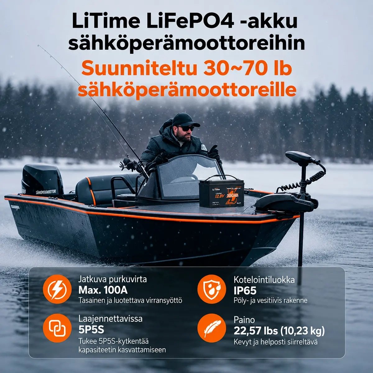Batteri LifePo4 100Ah 12V Victon link LiTim -  - 6438471346749 - 3