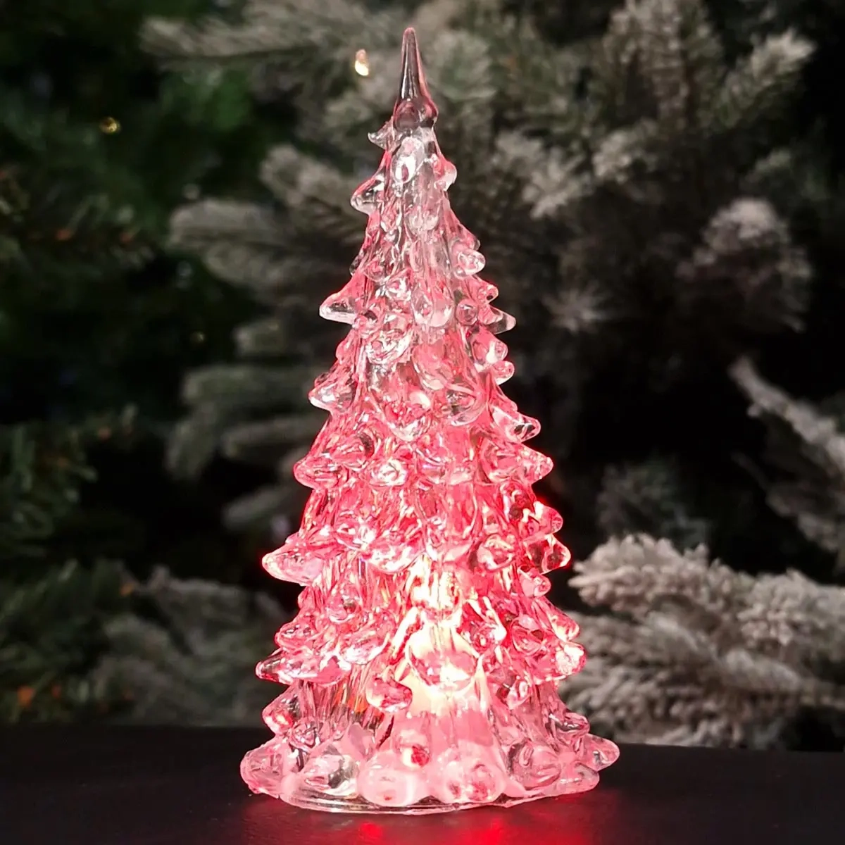Juletræ Happy X-mas led 12cm farver va - Bord stearinlys dekorationer - 8719987117039 - 1