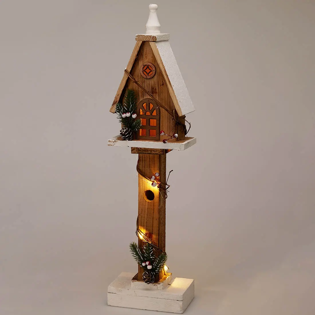 Ljusdekoration Träkoja 10 LED 55 cm - Ljusdekorationer för bord - 8721037543750 - 0