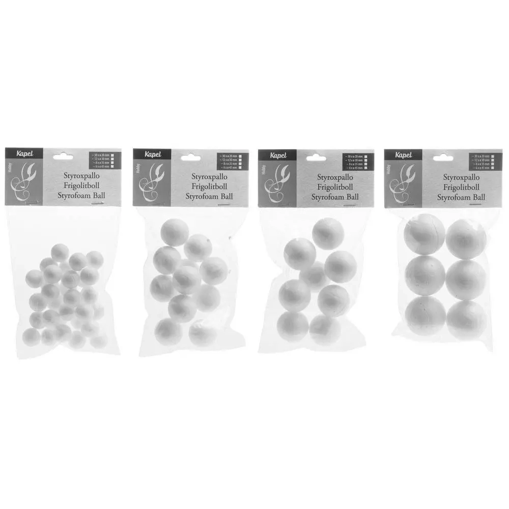 Frigolitkula 4 olika storlekar - Hantverkstillbehör - 6410412696403 - 0