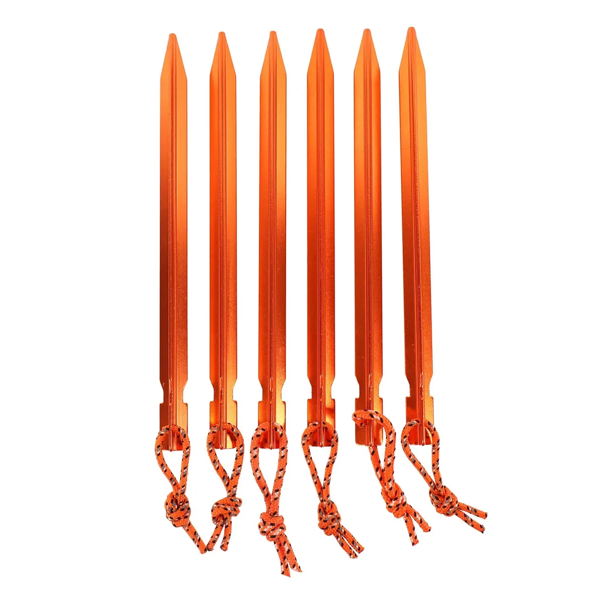 Teltpløk sæt aluminium 6stk Orange - Camping - 6418536024249 - 0