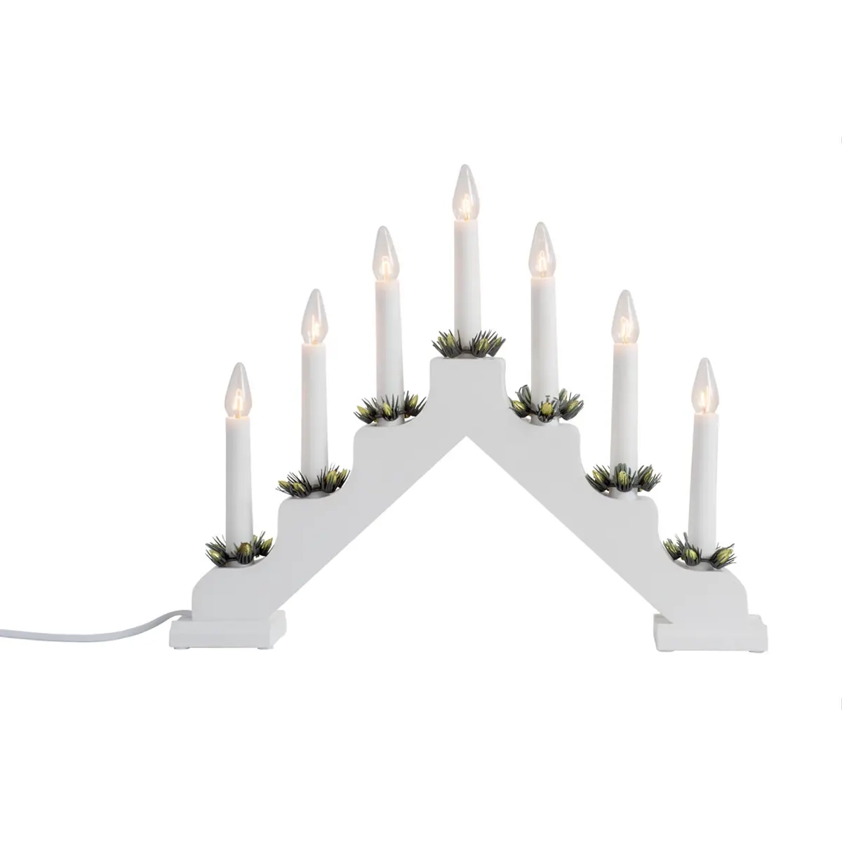 Adventsljusstake Aina 7 ljus vit - Ljusstakar - 6435200299499 - 0
