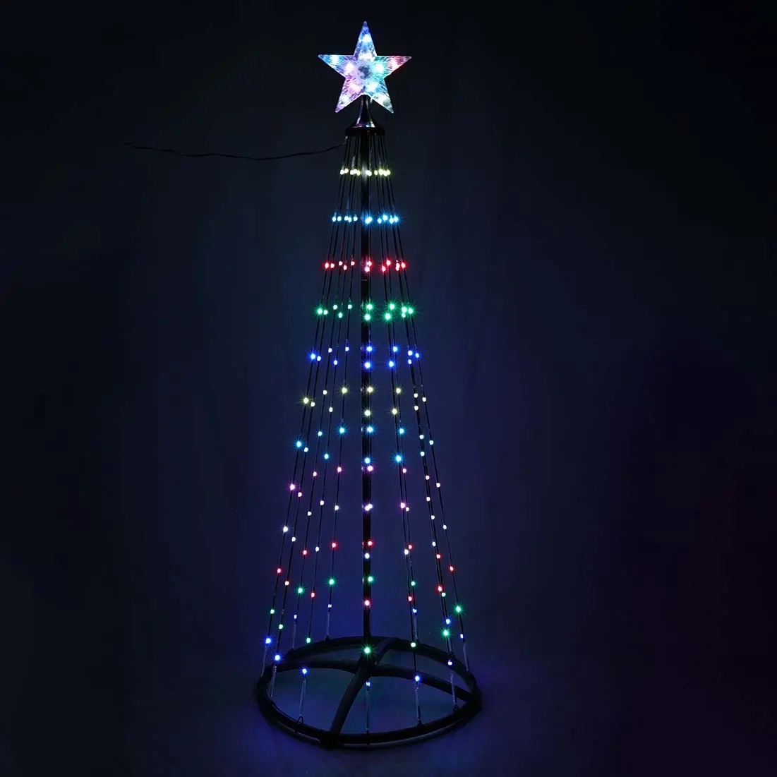Ljusgran 150cm 154 led RGB svart - Julgranar - 8721037148856 - 0