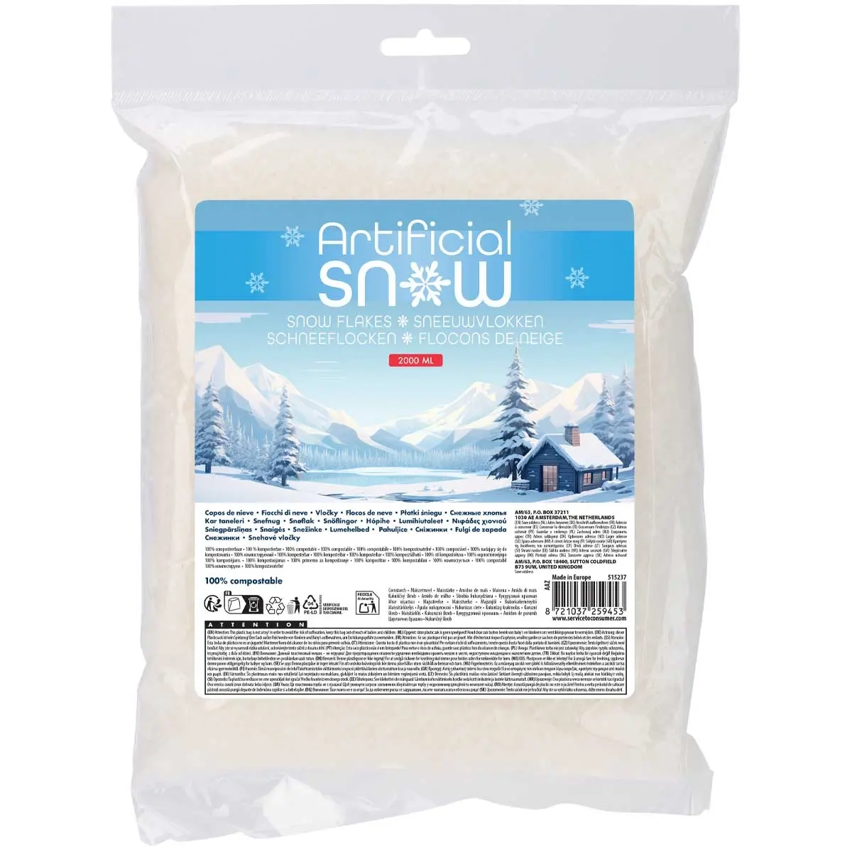 Tekolumi højkvalitets kunstsned 2000ml - Håndværkstilbehør - 8721037259453 - 0