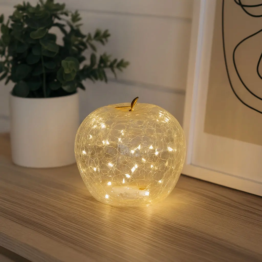 Glaslampe med LED-lys klar 15 cm - Ornamenter - 6410416482767 - 1