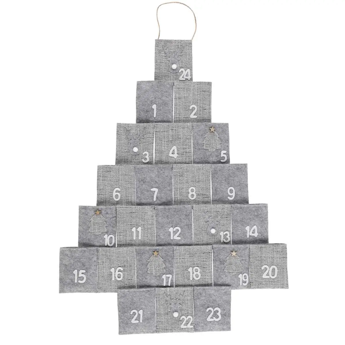 Adventskalender 75 cm grå - Julkalendrar - 6410416510774 - 0