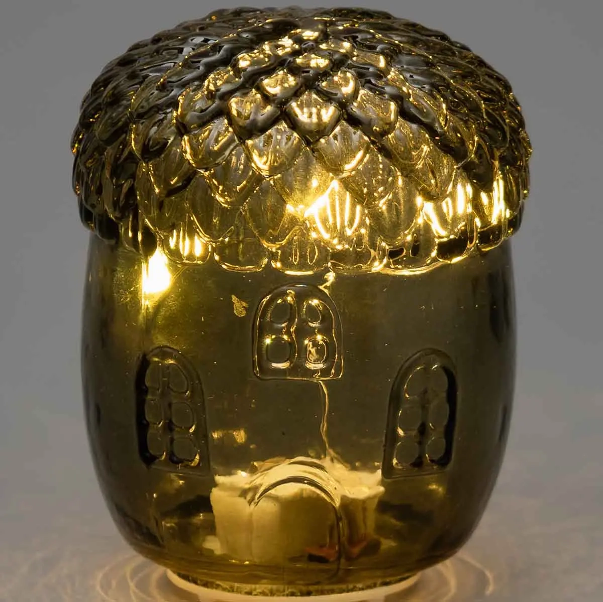 Glas egern med LED-lys grøn - Ornamenter - 6410416573908 - 0