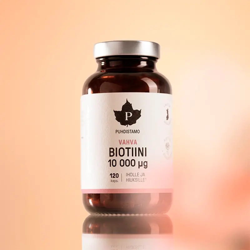 Puhdistamo Stærk Biotin 120 kapsler - Vitaminer og pulvere - 6430028420247 - 1