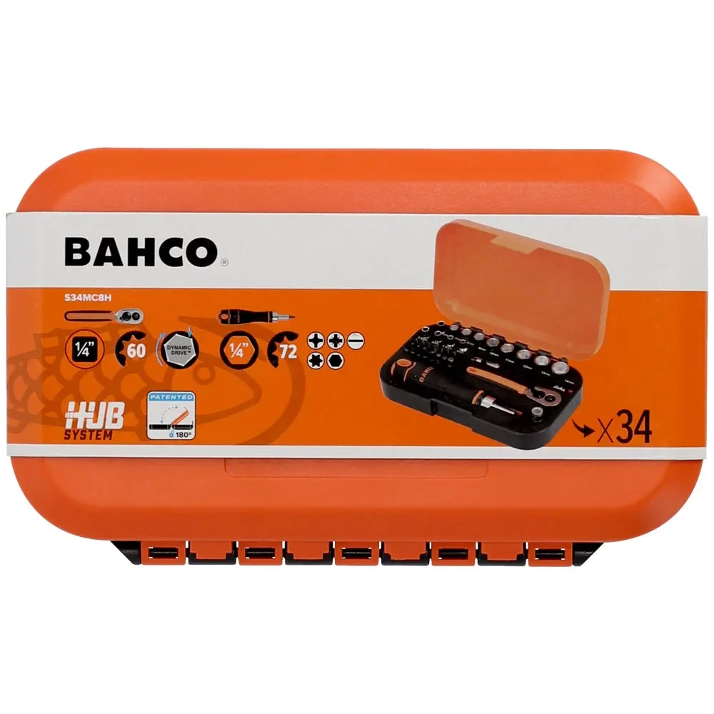 Bahco hyls- och bitsats 34 delar 1/4