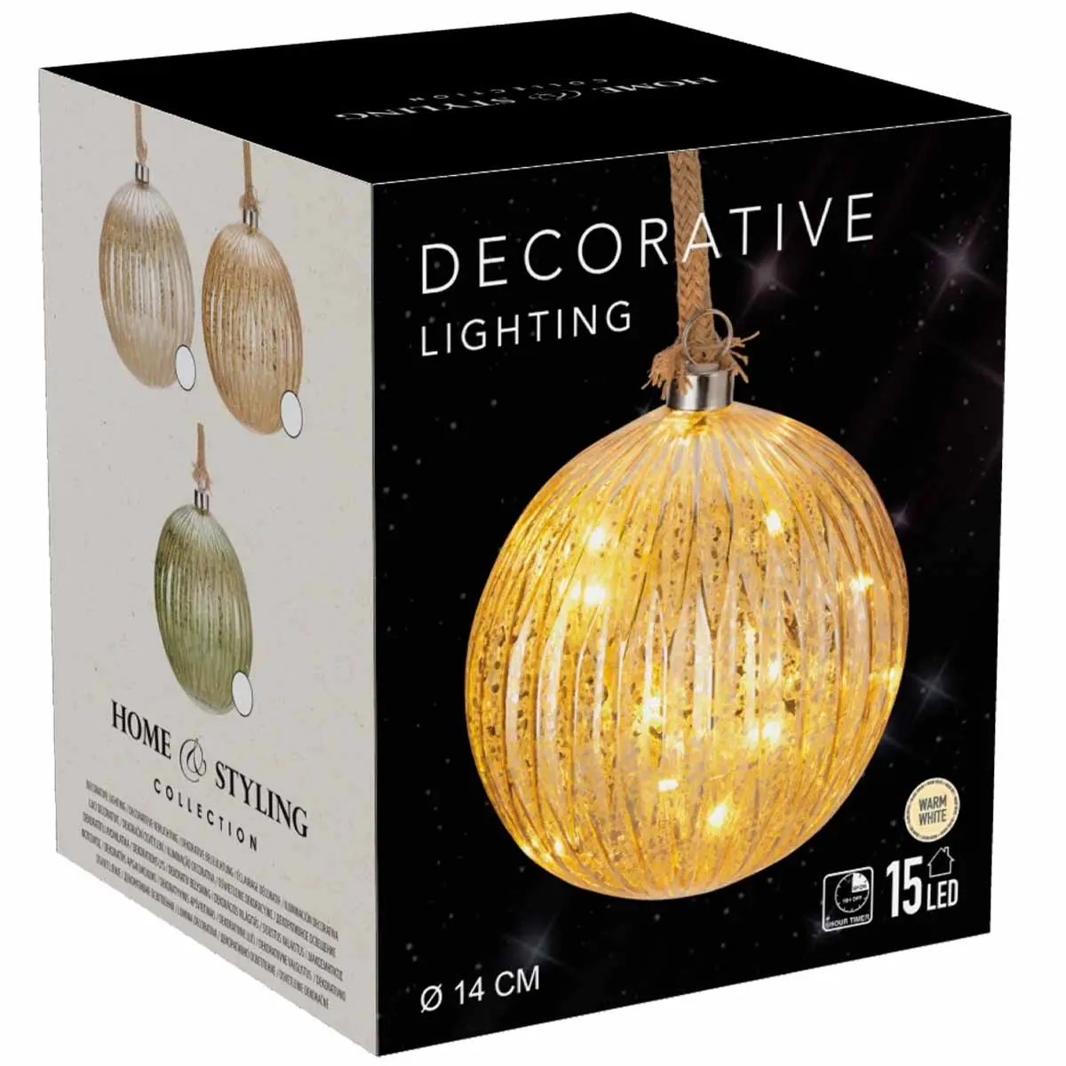 LED glaskula 14cm 15 LED sorterade färger - Dekorationsbelysning - 8721461187711 - 2