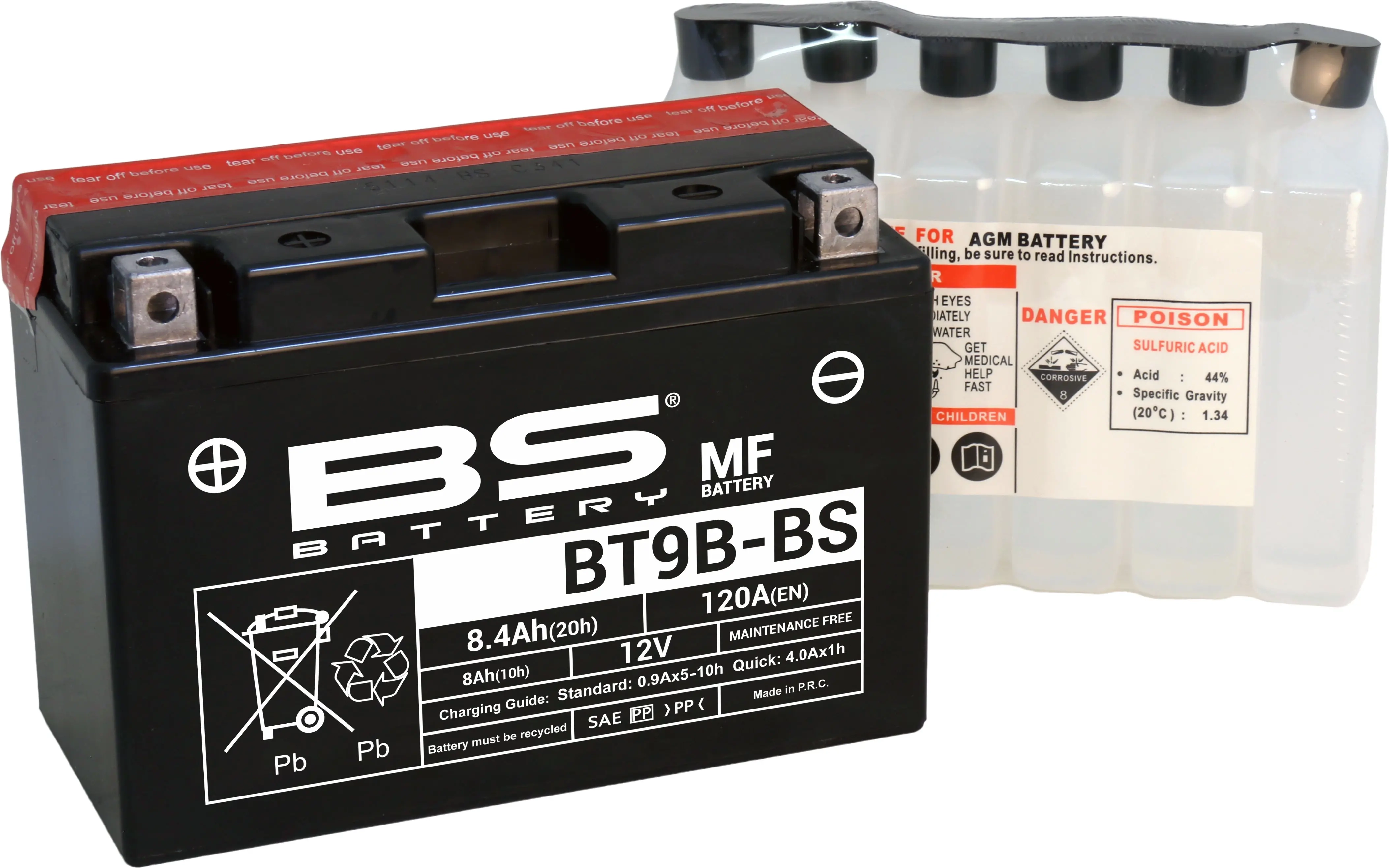 Moatocykel batteri BS Battery BT9B-BS M - Små maskine batterier 5-10Ah - 3661451001274 - 0