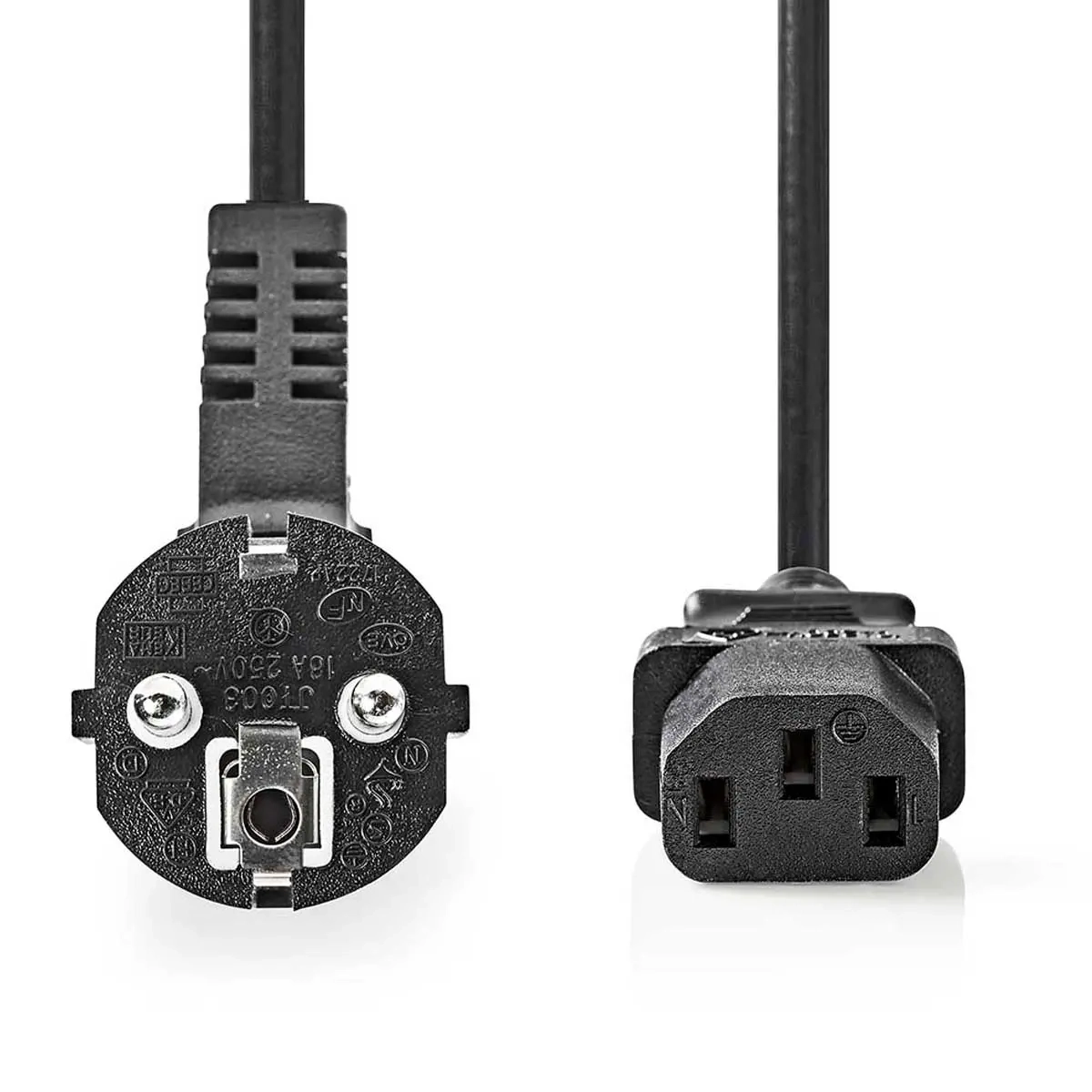 Strömkabel IEC320-C13 vinklad 2m - Universal datorkablar - 5412810424924 - 0