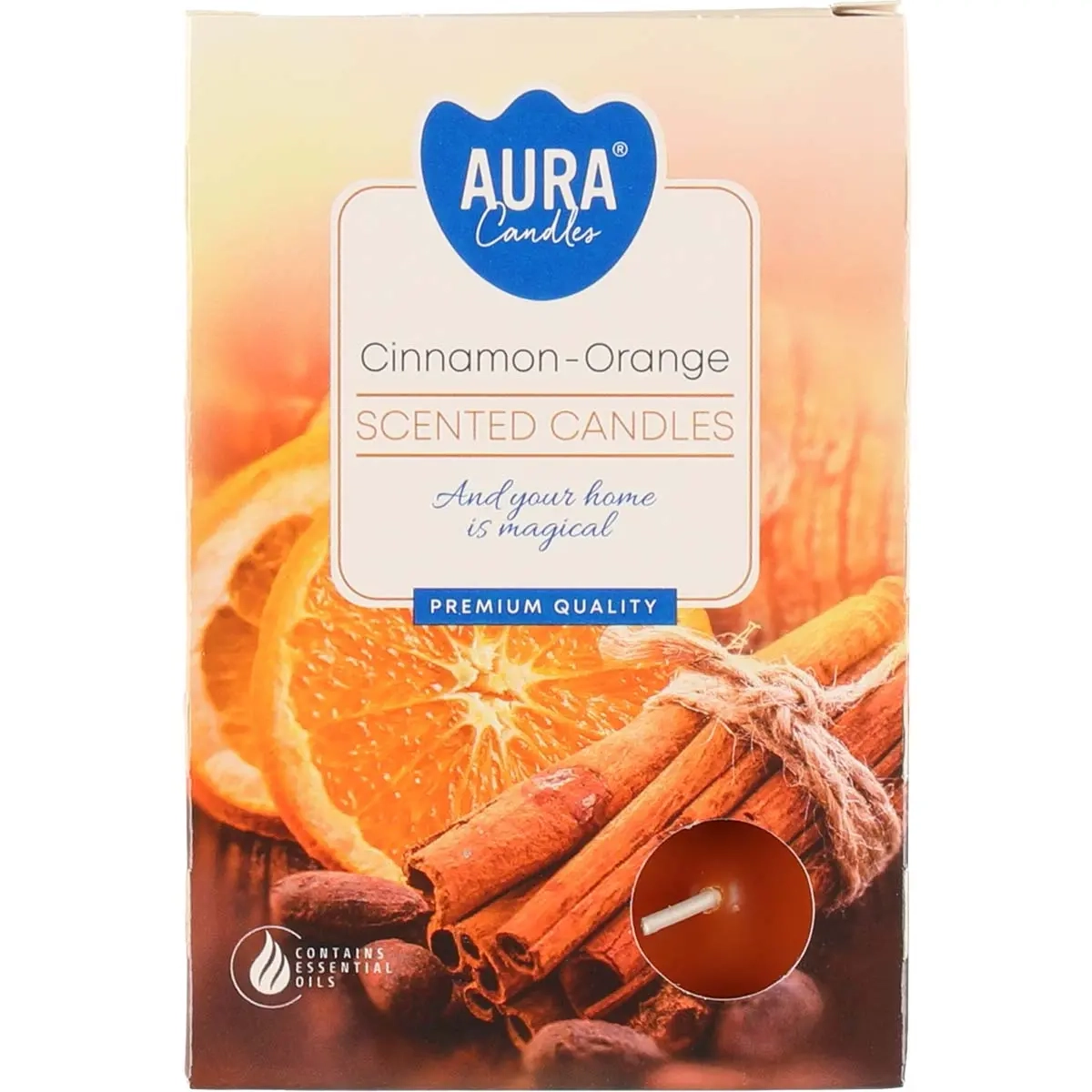 Duftfyrfadslys Cinnamon-Orange 6 stk -  - 5906927151595 - 0