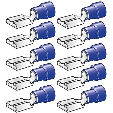 Platt kontakt hona 8.0mm 10st blå - Abikokontakter - 6438255200373 - 0