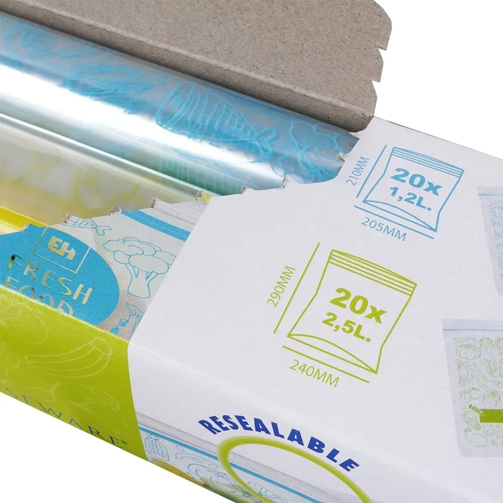 Förvaringspåsar med zip 1,2 l och 2,5 l 40-pack - Övrigt förpackningsmaterial - 8719202114171 - 2