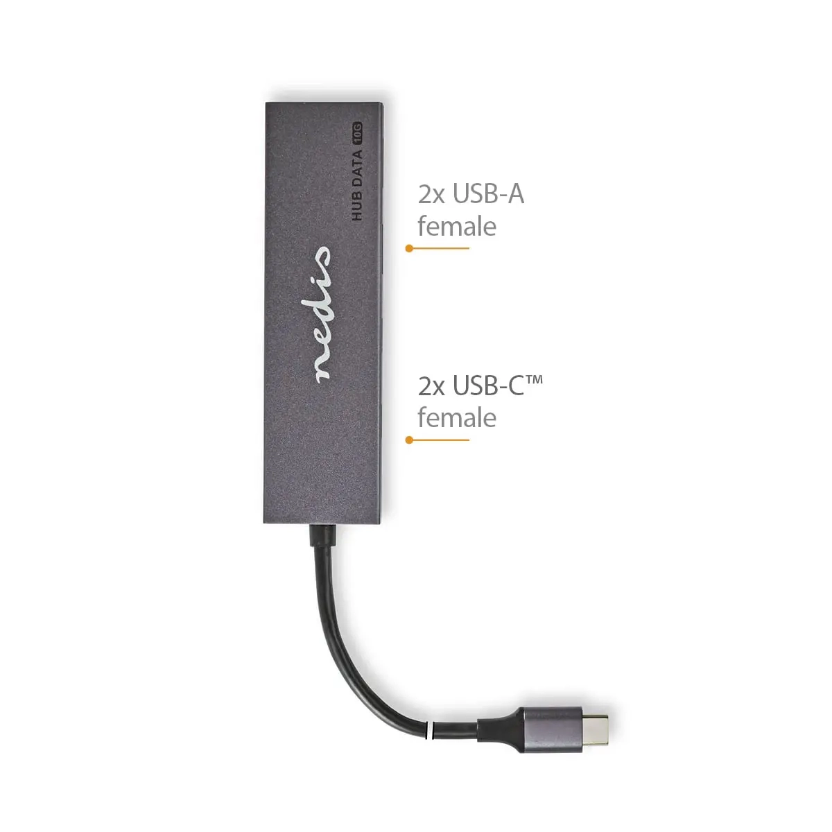 USB-hub 1xUSB-C 2xUSB-C 2xUSB-A 10G - Stik, adaptere og dockingstationer - 5412810412815 - 4