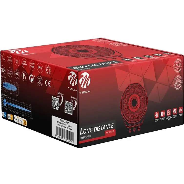 Arbejdslampe LED+laser 150W 12/24V 185mm. - Ekstra lys - 5901508557957 - 4
