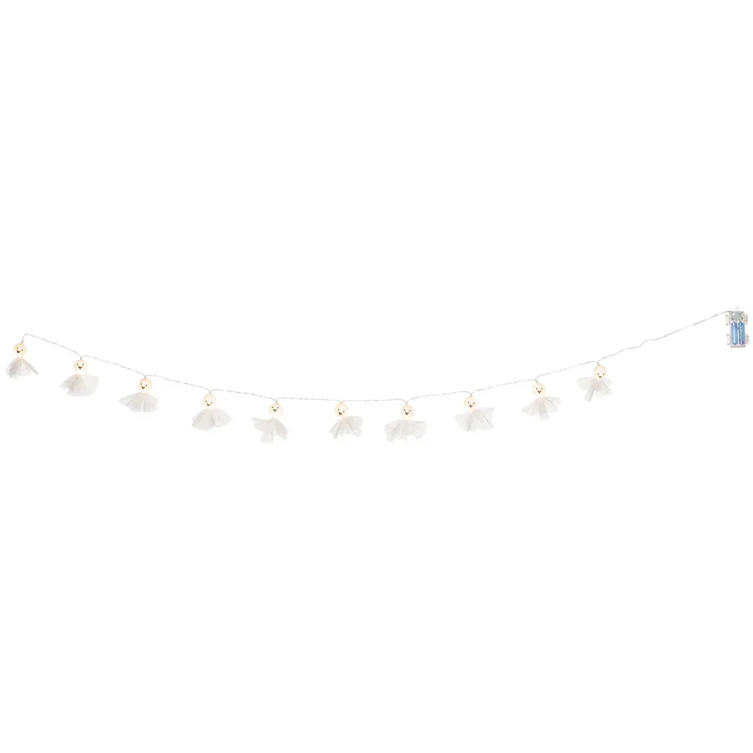 Halloween ljusslinga 10 led Spöke spets - Batteridrivna ljusslingor - 6410416491943 - 0