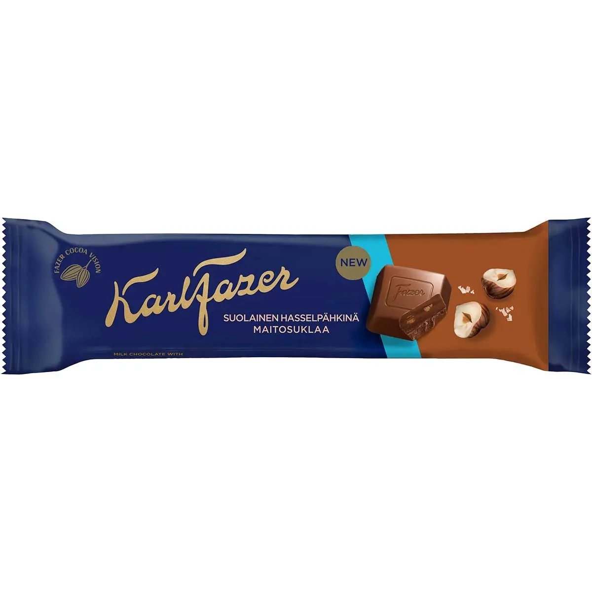 Fazer Saltet Hasselnød Chokoladebar - Slikbarer - 6416453020405 - 0